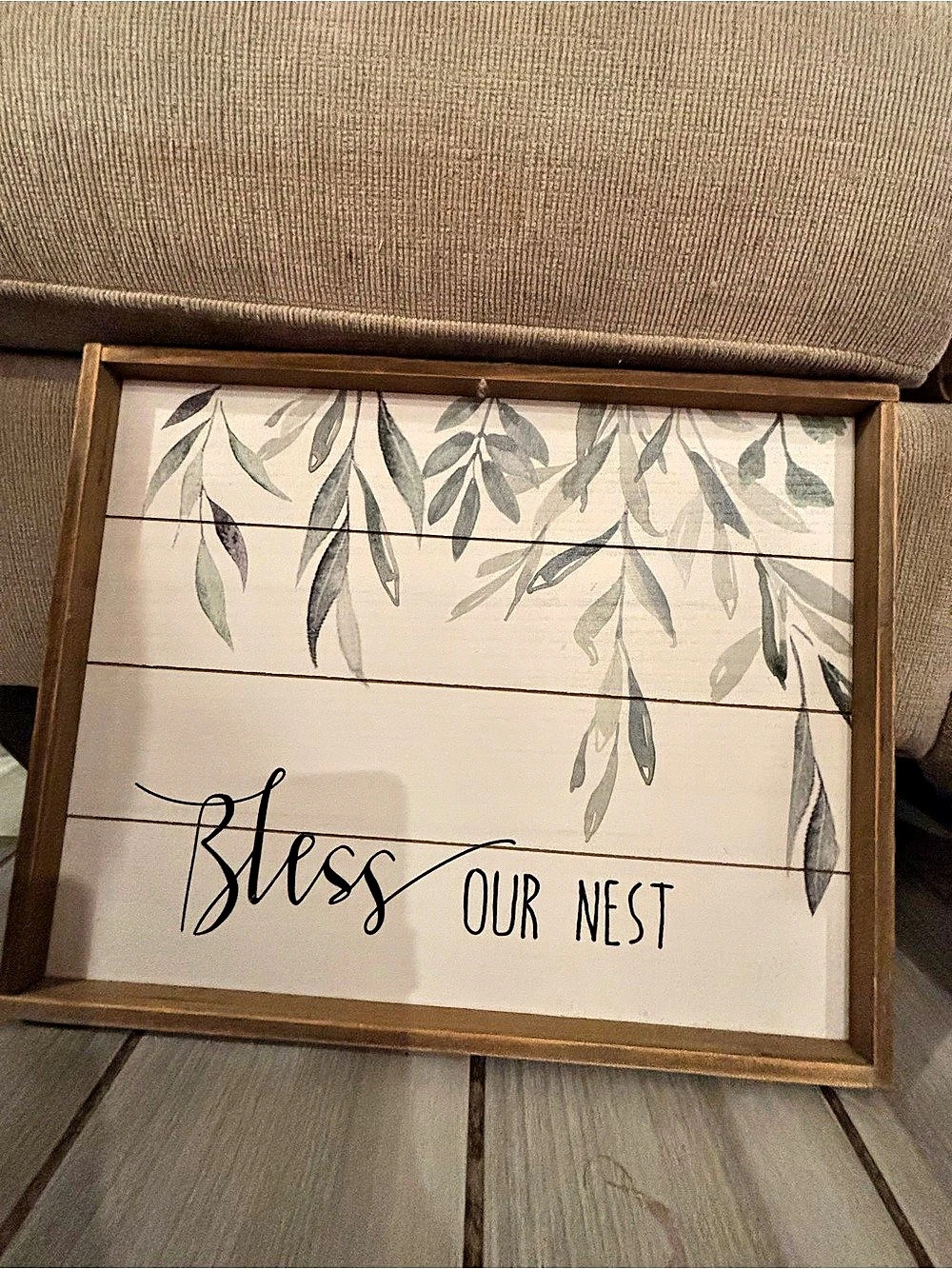Floral Bless Our Nest Framed Wall Art